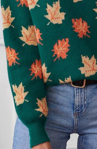 Experience the beauty of autumn with our Women's Fall Leaves Sweater! Made with soft and warm material, this sweater will keep you cozy while showcasing your love for the season. Featuring a stylish design of fall leaves, this sweater is perfect for adding a touch of nature to your wardrobe. **Free shipping in USA Made In: China Judy Blue Jeans, Love To Shop, Green Sweater, Fall Leaves, Fall Collections, Womens Fall, Stylish Design, Autumn Leaves, Original Designs