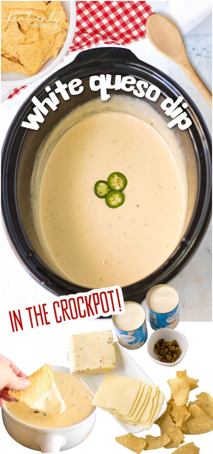 white queso dip Queso Cheese Dip Crock Pot, Mexican Queso Dip Crockpot, Cheese Dip Crockpot, Queso Dip In Crockpot, Queso Dip Recipes Crockpot, Mexican Style Queso Dip, Super Bowl Queso, Best White Cheese Dip, The Best Queso Dip Ever