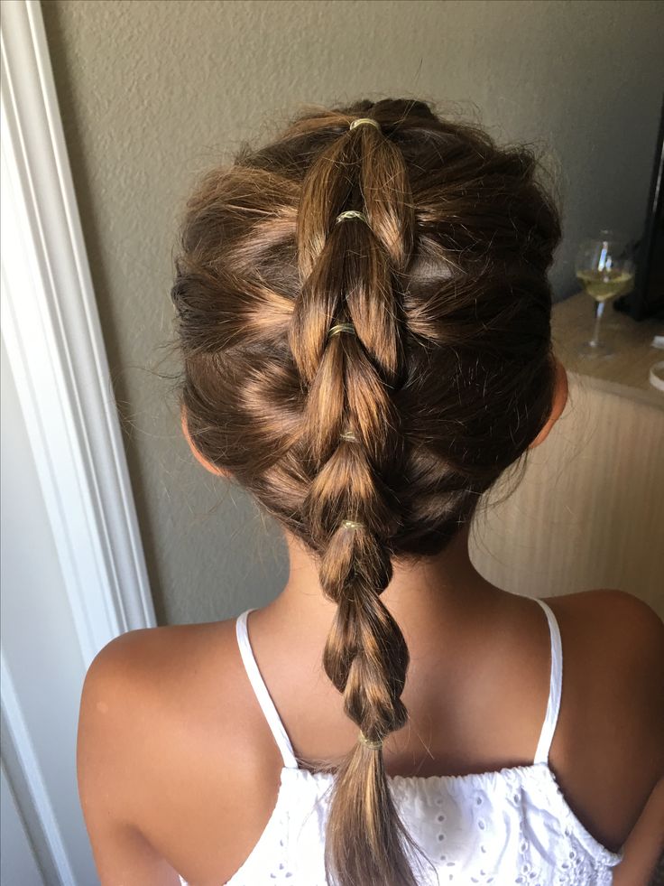 Rubber band braid Rubber Band French Braid, Hair Styles With Mini Rubber Bands, Mini Rubber Band Hairstyles, Side Plait Hairstyles, Elastic Hair Bands Hairstyles, Easy Rubber Band Hairstyles, Rubber Band Braids, Rubber Band Hairstyles For Kids, Rubber Band Hairstyles