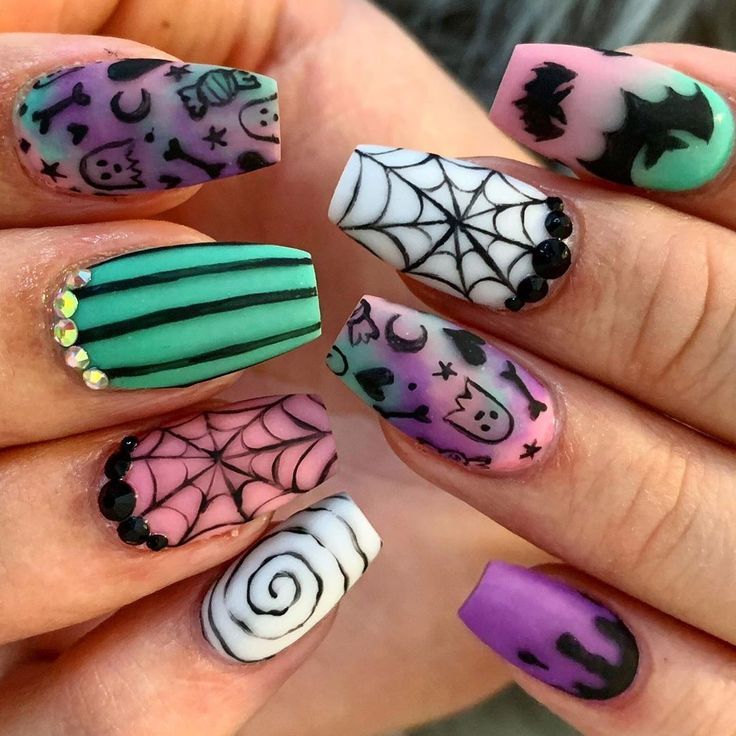 (paid link) The answer guide to Acrylic Nail Designs For Fall - false Nails Application Diy Spooky Nails, Coffin Shaped Halloween Nails, Halloween Nail Stamping Ideas, Short Coffin Halloween Nails, Spooky Summer Nails, Witchy Halloween Nails, Unique Halloween Nails, Holloween Nails, Spooky Nails