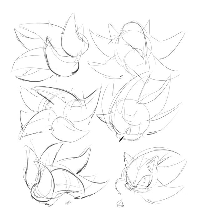 some sketches of sonic the hedge