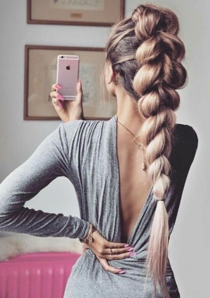 Rose Blonde Hair, Rose Blonde, Low Ponytail Hairstyles, Elegant Ponytail, Big Braids, Braided Ponytail Hairstyles, Beautiful Braids, Hair Braids, Braids For Long Hair