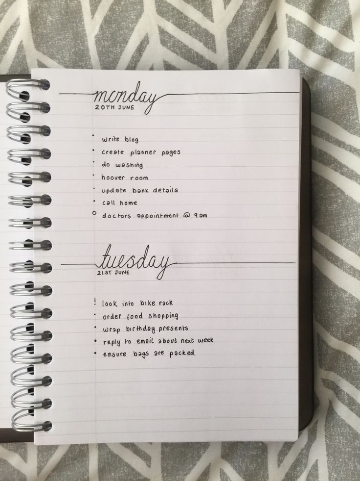 a notebook with the words monday written in cursive writing