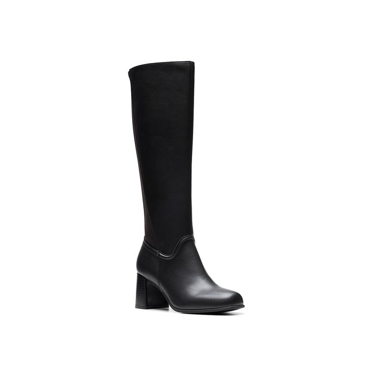 Clarks-Kiersta Cove Boot Whether paired with a dress or tights, get that breezy elegance with the Kiersta Cove boot from Clarks. The knee-high boot, made with premium leather, has a Ultimate Comfort foam footbed for plush, underfoot cushioning. The flexible, stabilizing sole keep you on the move. Click here for Boot Measuring Guide. Elegant Tall Knee-high Winter Boots, Wide Calf High Shaft Heeled Boots For Work, Fitted Leather Knee-high Winter Boots, Leather Fitted Knee-high Boots For Winter, Fitted Leather Knee-high Boots For Winter, Formal Knee-high Boots For Fall, Formal Fall Knee-high Boots, Elegant Wide Calf Faux Leather Knee-high Boots, Elegant Wide Calf Knee-high Boots In Faux Leather