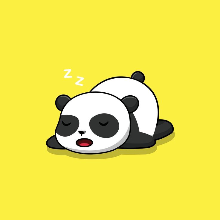 a cartoon panda sleeping on the ground