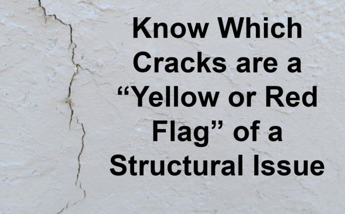 the words know which cracks are a yellow or red flag's of a structural issue