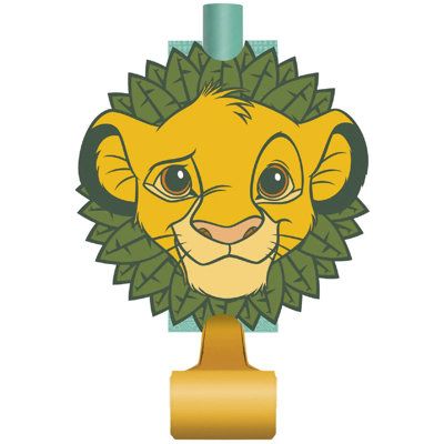 a lion head with green leaves on it