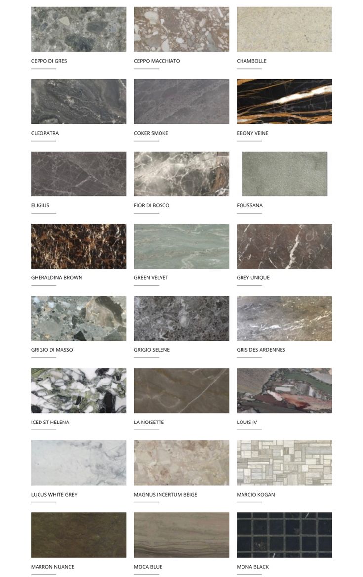 the different types of marble tiles