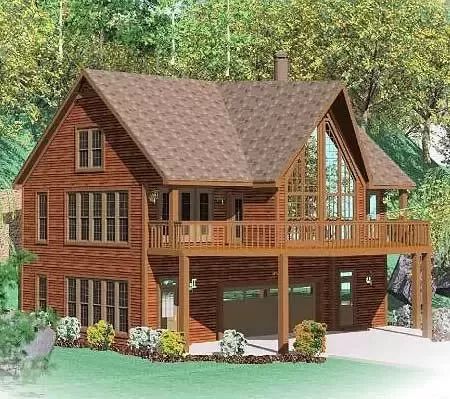 this is an artist's rendering of a log home