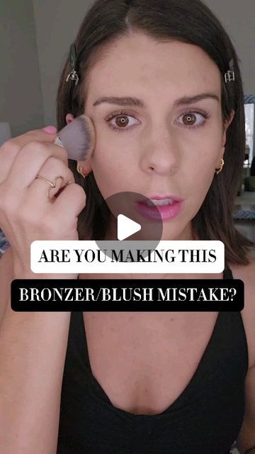 Kate | Makeup Tips on Instagram: "Blush and Bronzer are BFFs. They're just better together. Do you see the difference??  @thebkbeauty Brushes A507 and N17 @milanicosmetics Cream Bronzer  @hauslabs Color Fuse Balm Stick in Glassy Pitaya   #bronzer #blush #creambronzer #creamblush #howtomakeup #howtobeauty" Using Bronzer As Blush, How To Use Bronzer And Blush, Applying Blush And Bronzer, How To Apply Blush And Bronzer, Bronzer And Blush Application, How To Apply Cream Bronzer, Best Bronzer For Medium Skin, Where To Put Bronzer, Apply Bronzer And Blush