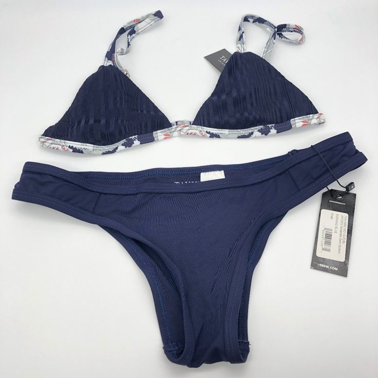 New With Tags Tavik + Swim Bikini Top And Swim Bikini Bottoms. Size Small. From A Smoke Free Home. Navy Beachwear Swimwear For Spring, Navy Beachwear For Spring, Navy Blue Bikinis, Swimsuit Inspo, Swimming Suits, Reversible Bikinis, Swim Suits, Summer Bikinis, Cute Swimsuits