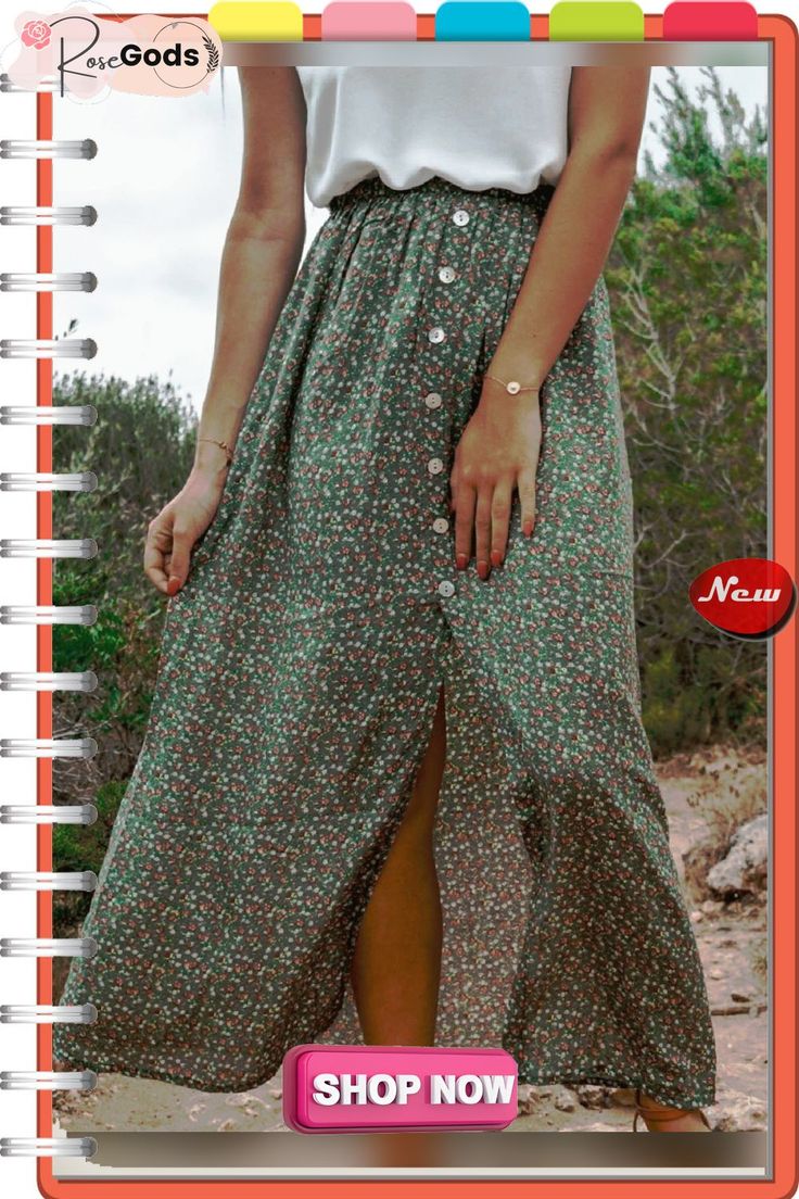 Green Floral Casual Floral-print Skirt Casual Printed Maxi Skirt For Summer, Casual Patterned Skirt, Printed Green Skirt For Vacation, Patterned Floral Print Long Skirt, Patterned Long Skirt With Floral Print, Casual Printed Relaxed Maxi Skirt, Casual Long Printed Skirt, Casual Printed Skirt For Beach, Green Printed Skirt For Vacation