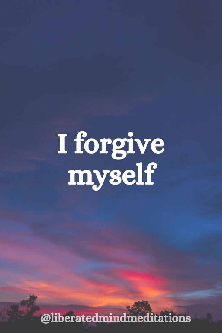 a sunset with the words iforgivemyself above it and an image of