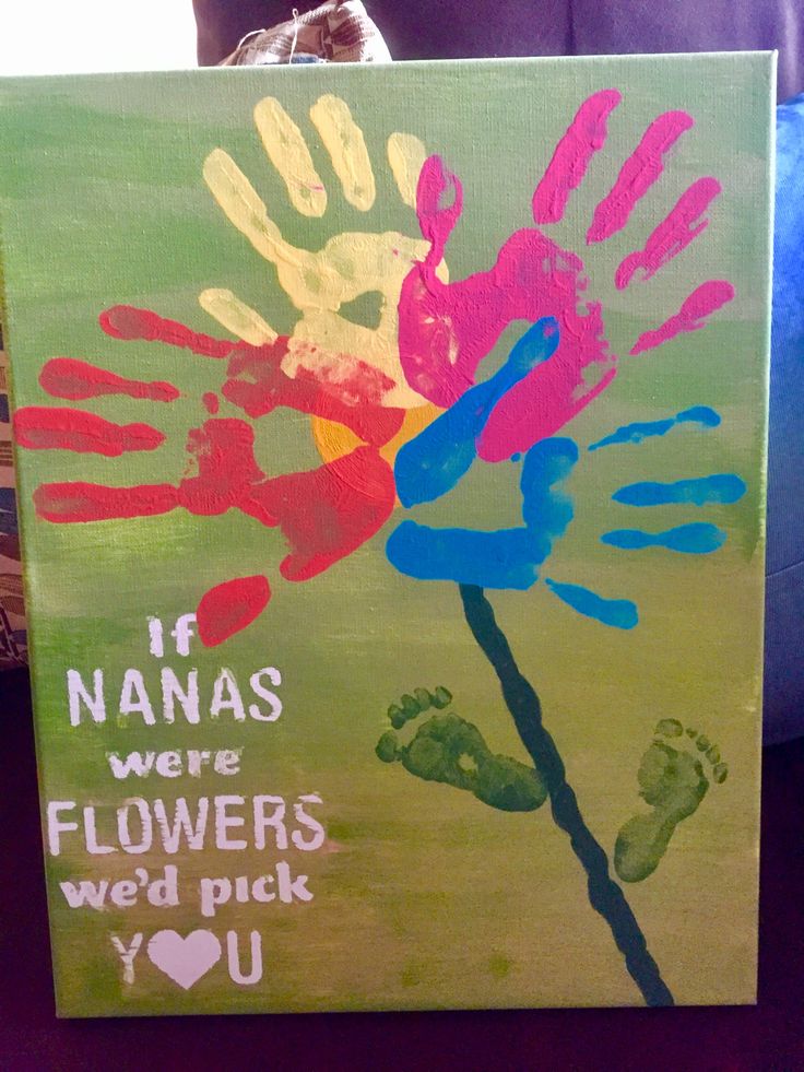 a painting with hand prints on it that says if naas were flowers we pick you