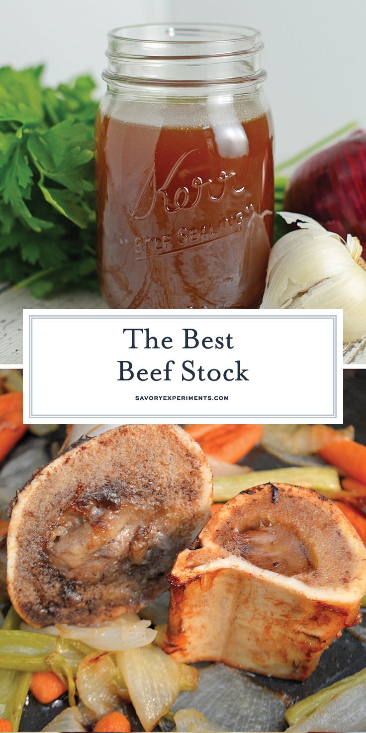 the best beef stock is in a mason jar