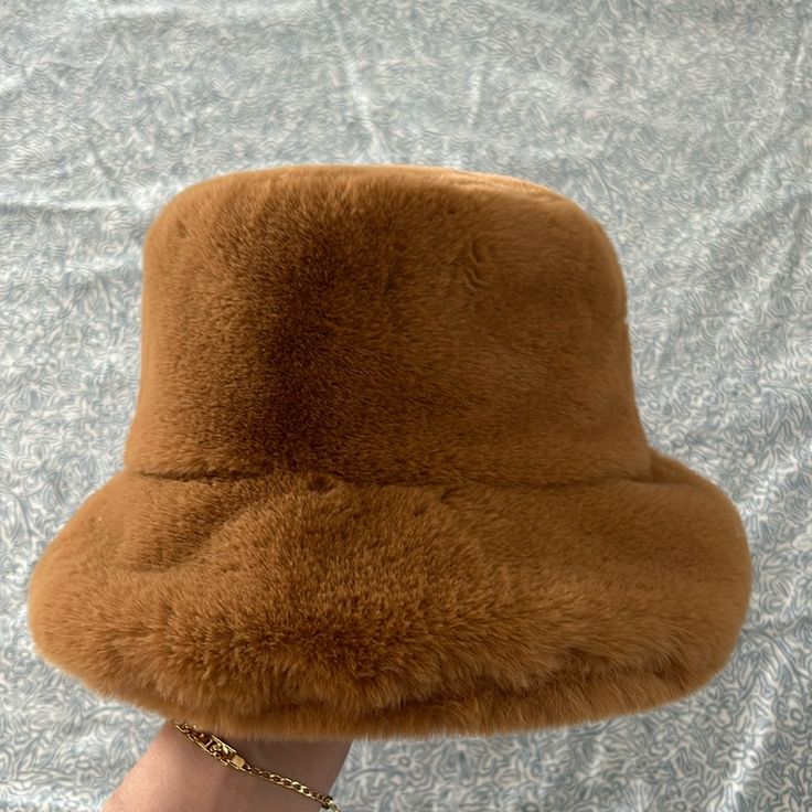 Y2k Fluffy Brown Bucket Hat. Perfect For Any Occasion. Never Worn Brown Bucket Hat For Fall, One Size Fits Most, Brown Cloche Hat One Size For Winter, Brown Winter Cloche Hat One Size, Brown Winter Cloche Hat, Brown Winter Cloche Hat, One Size, Winter Brown Cloche Hat One Size, Brown Wide Brim Bucket Hat For Winter, Brown Bucket Hat For Winter, One Size, Brown Winter Bucket Hat One Size