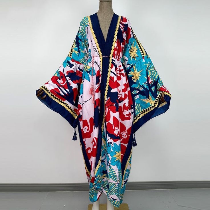 Fresh Aura Kimono (7314341593246) Fall Kimono, Long Kimono Dress, Womens Wrap Dress, Sweet Lady, Long Kimono, Pink Boho, Boho Print, Kimono Dress, Womens Tunics