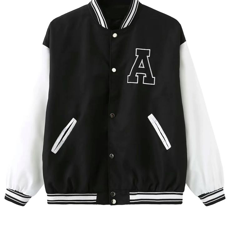 Brand New This Listing Is For Size Small Nwot I Have Black Black In Stock Only!!!!! Varsity Jacket Women, Women Long Cardigan, Streetwear Mode, Plus Size Vintage, Casual Vest, Oversized Coat, Jacket Brands, Mens Plus Size, Baseball Jacket