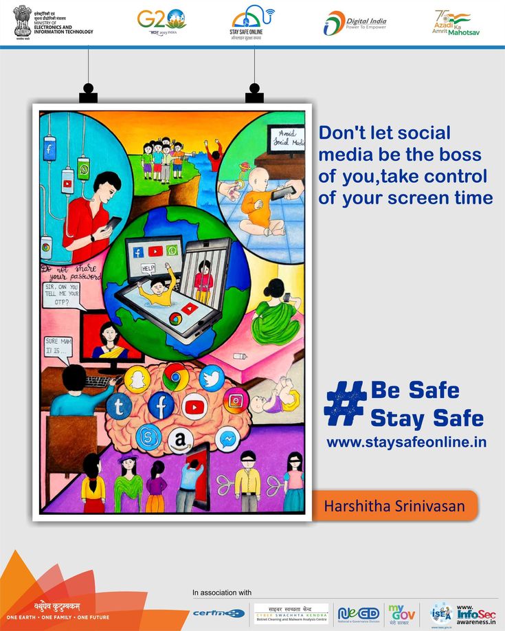 a poster with the words don't let social media be the boss of you take control of your screen time