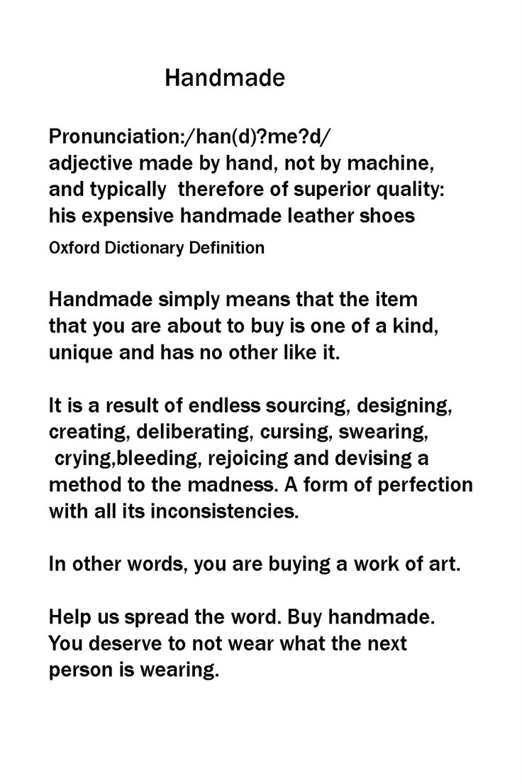 a poem written in black and white with the words'handmade'on it