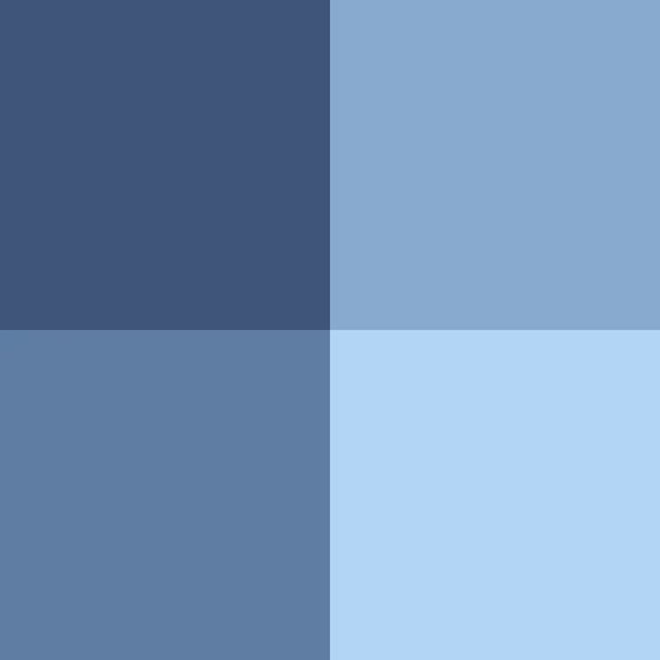 a blue and white color scheme with different shades