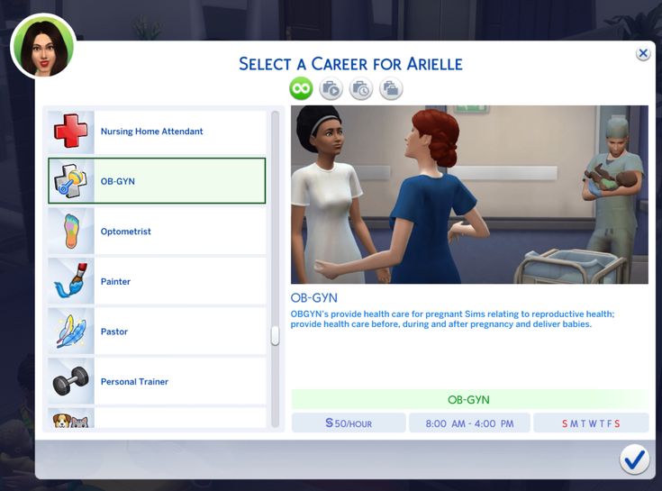 an image of a computer screen with the words select a career for arielle