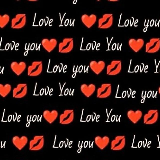 the words love you are written on a black background with red and pink heart shapes