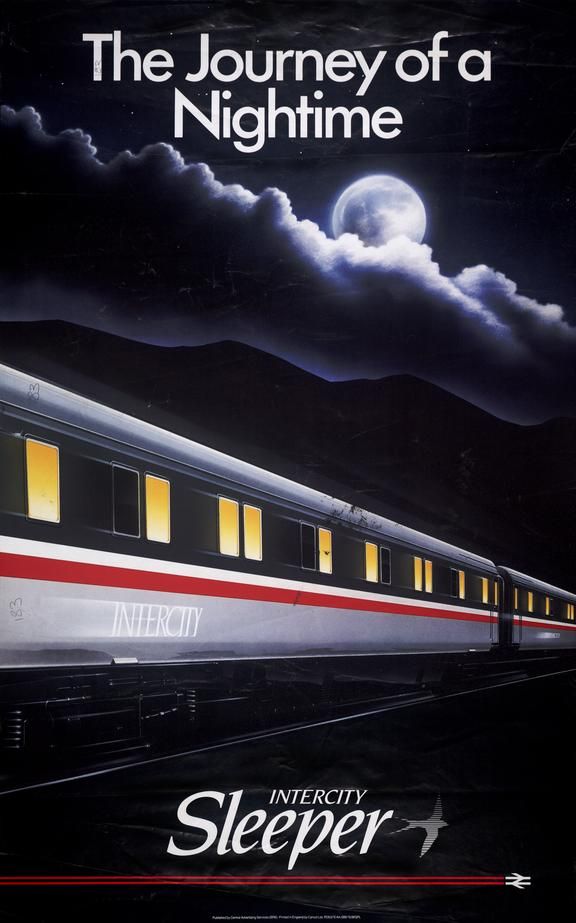 a movie poster for the journey of a night time passenger train from inter city sleeper