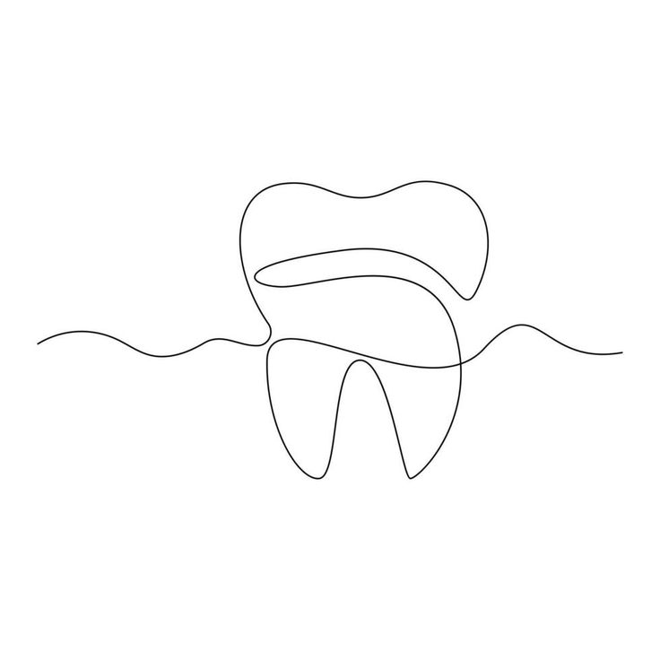 a line drawing of a tooth in the water