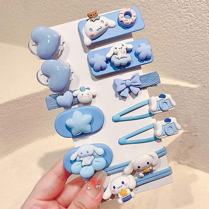 Blue sanrio Cinnamoroll hair clips. Perfect for the Tenshi Kawai aesthetic. Follow me for J-fashion, Harajuku fashion, asthetic and kawaii culture recommendations 💖 Cartoon Girl Hair, Kawaii Hair Clips, Kawaii Hair, Cartoon Hair, Images Kawaii, Kawaii Hairstyles, Accessories Cute, Kawaii Accessories, Girls Cartoon