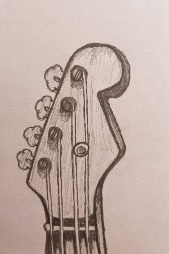 a drawing of a guitar neck with the number one on it's fret