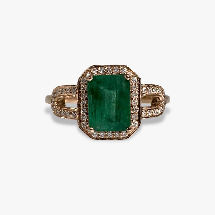 14k Rose Gold Emerald Cut Emerald Diamond Halo Ring | Sheena Stone Colombian Emerald Ring, Vintage Engagement Rings Sapphire, Tanzanite Stone, Diamond Halo Ring, Tanzanite Ring, Onyx Earrings, Halo Diamond Ring, Sapphire Earrings, Sapphire Engagement