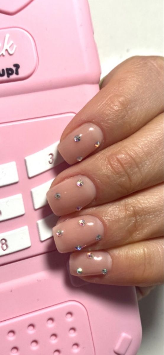 Nude Sparkly Nails, Top Nails, French Tip Nail Designs, Nude Nail Designs, Cute Nail Art Designs, Nails Design With Rhinestones, Cute Acrylic Nail Designs, Cute Gel Nails, Short Acrylic Nails Designs