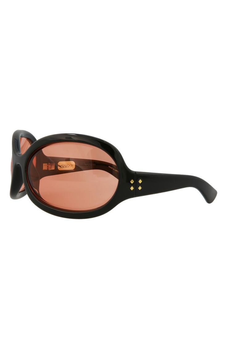 Sleek, polished frames elevate slim and stylish sunglasses with versatile appeal. 77mm lens width; 26mm bridge width; 105mm temple length 100% UV protection Injection Made in Japan Shield Sunglasses, Gucci Gucci, Stylish Sunglasses, Uv Protection, Nordstrom Rack, Made In Japan, Black Red, Temple, Bridge