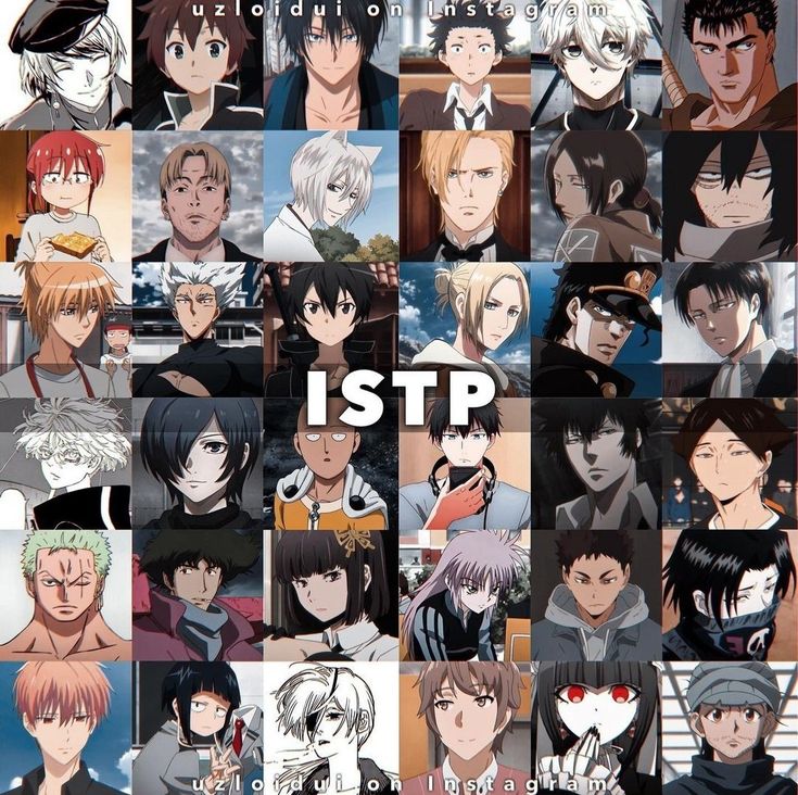 an image of many anime characters with the words istp on them in different languages