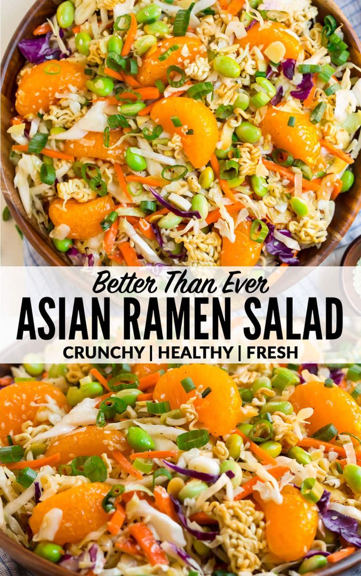 Asian Ramen Salad, Cabbage Coleslaw, Asian Ramen, Pasti Fit, Ramen Salad, Ramen Noodle Salad, Asian Rice, Healthy Version, Mandarin Oranges