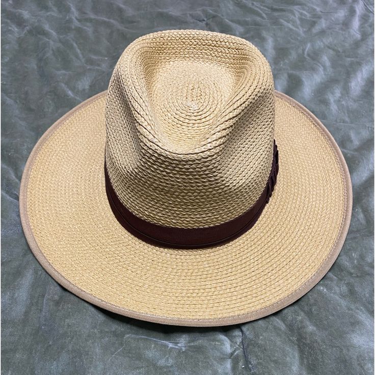 Brand New With Tags Brixton Straw Hat. Adjustable Size L (7 1/2) Dark Brown Hat Band. Brimmed Beige Panama Hat For Travel, Beige Brimmed Panama Hat For Travel, Beige Fedora With Short Brim For Travel, Classic Brown Panama Hat For Outdoor, Beige Panama Hat For Outdoor, Beige Short Brim Fedora For Travel, Beige Panama Hat With Curved Brim For Travel, Beige Panama Hat With Short Brim For Travel, Beige Short Brim Panama Hat For Travel