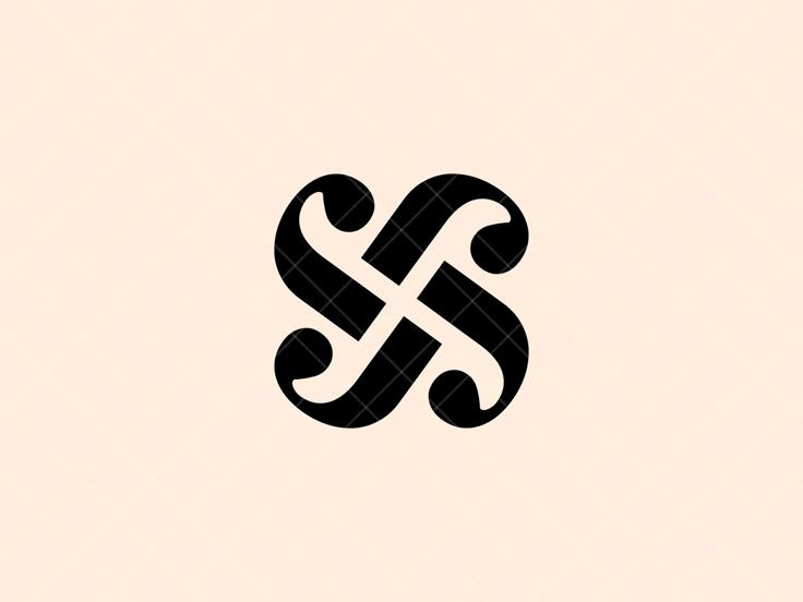 the letter s is made up of two intertwined lines, and it appears to be black