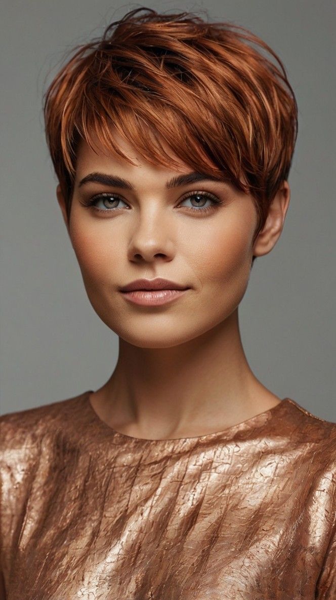 Trendy Fall Hair Colors Copper Highlights on Vintage Curls for Autumn 🍂 Copper Short Hair, Spring Red Hair, Spring Red Hair Color, Fall Hair Colors Copper, Highlights On Black Hair, Trendy Fall Hair Color, Copper Blonde Hair Color, Copper Blonde Hair, Highlight Ideas