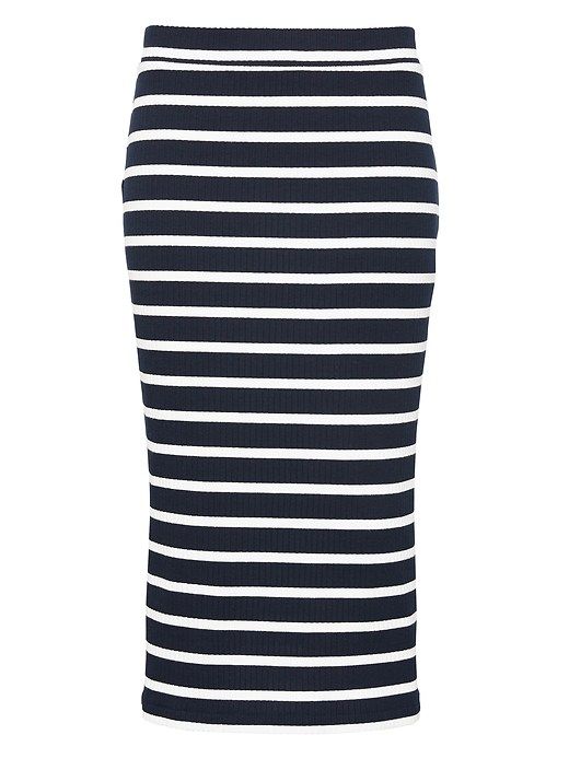 Banana Republic Womens Stripe Ribbed Midi Pencil Skirt Bold Blue Stripe Midi Pencil Skirt, Midi Skirt Pencil, Jersey Fabric, Blue Stripes, Knit Jersey, Banana Republic, Rib Knit, Pencil Skirt, Pencil