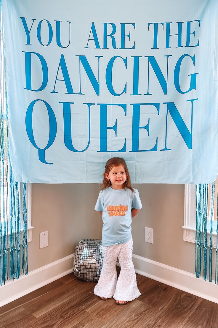 Dancing Queen Disco (Abba) themed  3rd Birthday Party 2nd Birthday Dance Party, 3rd Birthday Dance Party, Toddler Disco Party, You Are The Dancing Queen, Abba Birthday Party, Abba Birthday Party Ideas, Dance Themed Birthday Party, Dancing Queen Birthday Party, Dancing Birthday Party