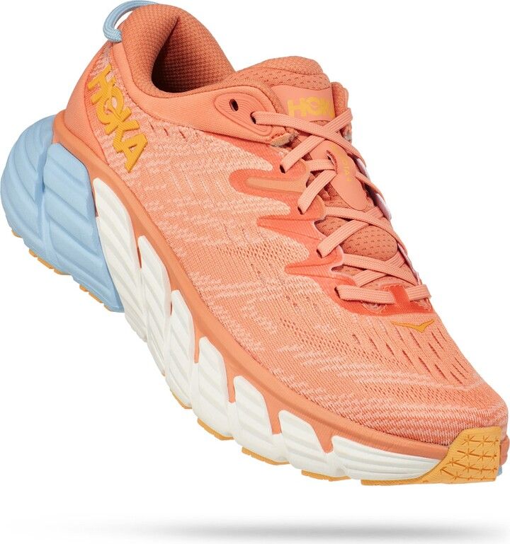 Gaviota 4 Running Shoe Peach Parfait, Hoka Shoes, Mens Trail Running Shoes, Lace Heels, Coral Peach, Hoka One One, Workout Shoes, Work Outs, Comfortable Sneakers