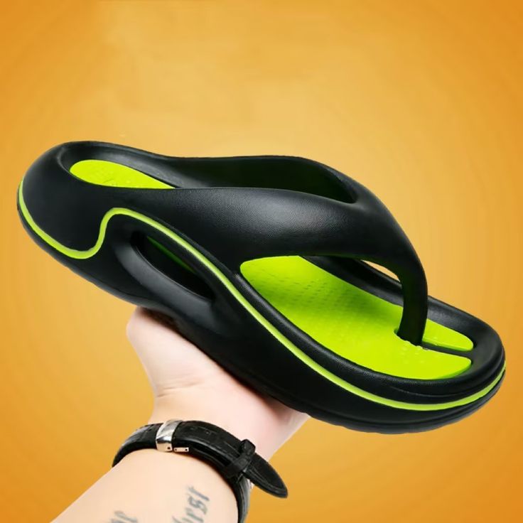 Product description    ✨【Trendy non-slip slippery feel】Thick-soled outdoor beach flip-flops, fashionable and comfortable, allowing you to enjoy your outdoor time! ✨ ✨ Product Features✨ 【Anti-Slip Design】: The sole adopts anti-slip design, which effectively improves the ground adhesion, making it safer for you to walk on slippery beaches or ground. [Thick-Soled Design]: The thick-soled design provides better support and cushioning effects, reduces foot fatigue, and makes you feel comfortable wearing it for a long time. 【Anti-Feeling Of Stepping On Poop】: The upper is well designed to avoid the embarrassing situation of stepping on foreign objects, allowing you to feel more at ease during outdoor activities. 【Comfortable And Breathable】: Made of breathable material, the upper has good breath Green Round Toe Slides For Outdoor, Green Slides With Arch Support For Summer, Breathable Green Sandals For Beach, Breathable Green Sandals For The Beach, Green Cushioned Slippers For Vacation, Black Open Toe Flip Flops For Outdoor Activities, Casual Green Slides With Arch Support, Casual Black Sandals For Surfing, Casual Green Breathable Sandals