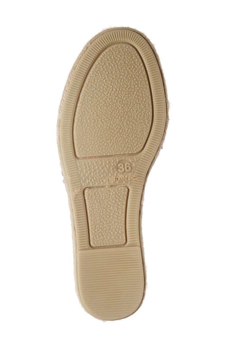 An easygoing espadrille-style sandal brings boho-chic vibes to your dress-up game with eye-catching braiding atop a comfortable, walkable heel. Textile upper and lining/synthetic sole Made in Spain Natural Espadrilles With Textured Footbed For Vacation, Straw Summer Espadrilles With Textured Sole, Platform Straw Slip-on Espadrilles, Vacation Espadrille Wedge Sandals With Textured Sole, Vacation Wedge Sandals With Textured Sole, Natural Straw Espadrilles With Cushioned Footbed, Beach Espadrilles With Textured Footbed In Natural, Straw Espadrilles With Textured Footbed And Round Toe, Beach Espadrilles With Textured Footbed