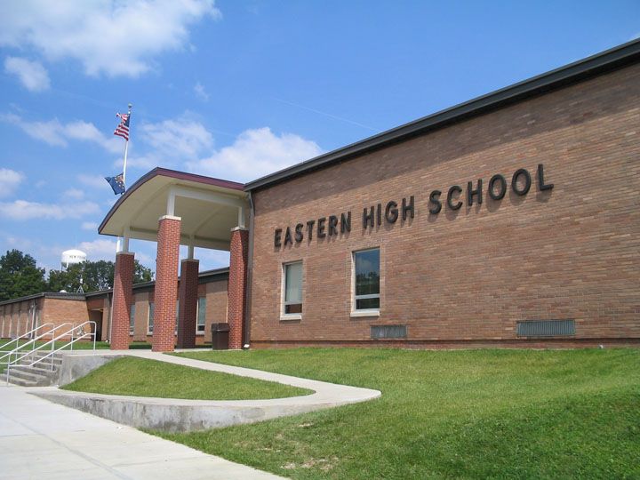 a brick building with the words eastern high school written on it