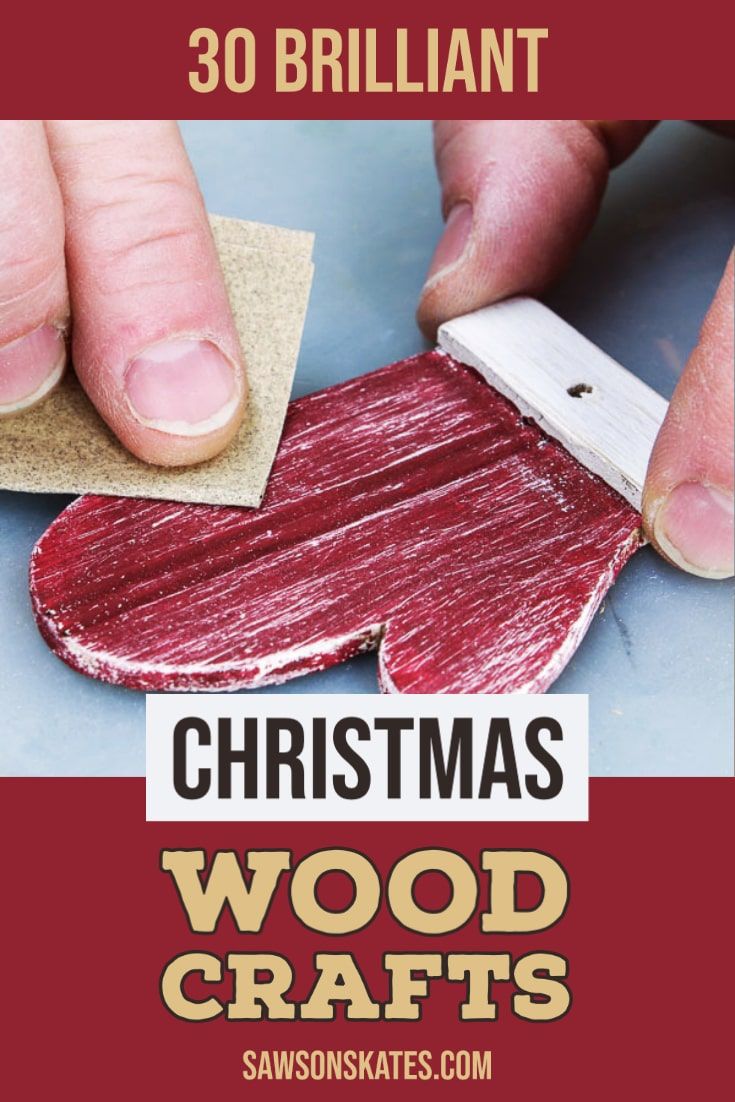 someone is using wood to make a christmas decoration with the words, 30 brilliant christmas wood crafts