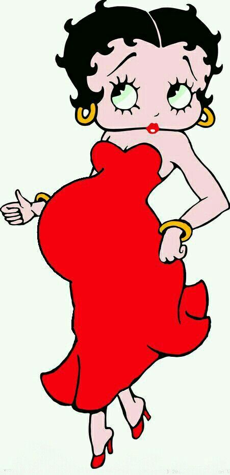 a drawing of a woman in a red dress with her hand on her hip and the belly