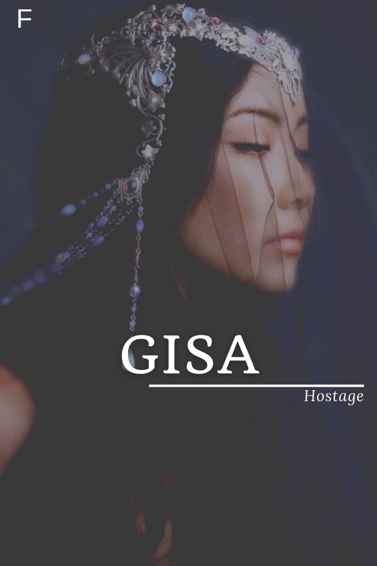 a woman wearing a tiara with the words gisa in front of her face