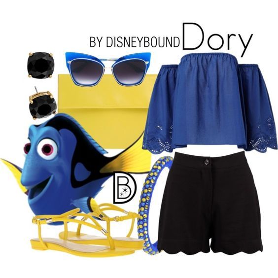 Dory Disneybound, Disney Character Outfits Women, Pixar Disneybound, Disney Bounding Ideas, Disney Cosplay Ideas, Disneybound Ideas, Disney Character Outfits, Disney Bound Outfits Casual, Disney Trip Outfits