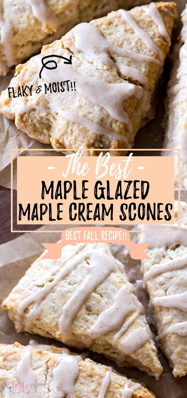 maple glazed scones with frosting on top